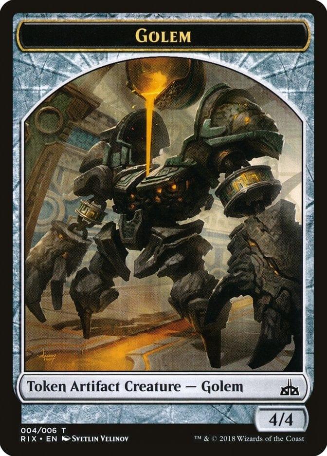 Magic: The Gathering MTG Single Golem [Rivals of Ixalan Tokens]