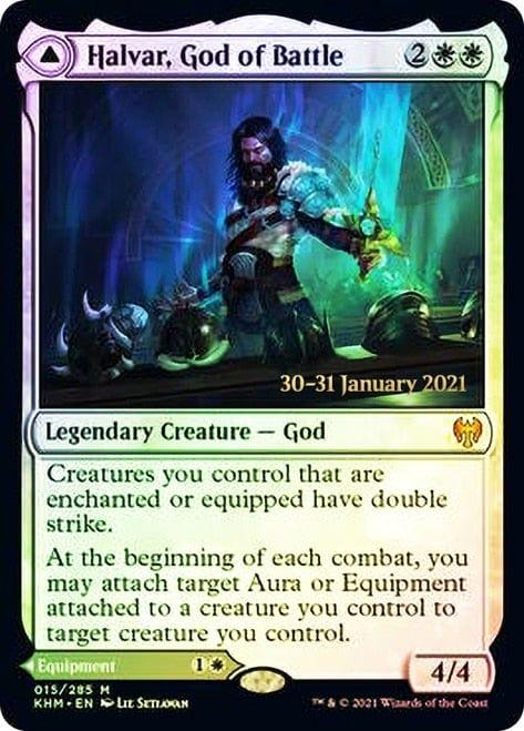 Magic: The Gathering MTG Single Halvar, God of Battle // Sword of the Realms  [Kaldheim Prerelease Promos]