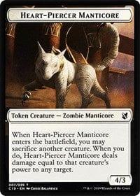 Magic: The Gathering MTG Single Heart-Piercer Manticore // Dragon Double-sided Token [Commander 2019]