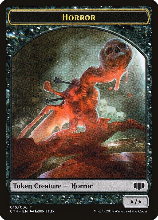 Magic: The Gathering MTG Single Horror // Zombie (016/036) Double-sided Token [Commander 2014 Tokens]