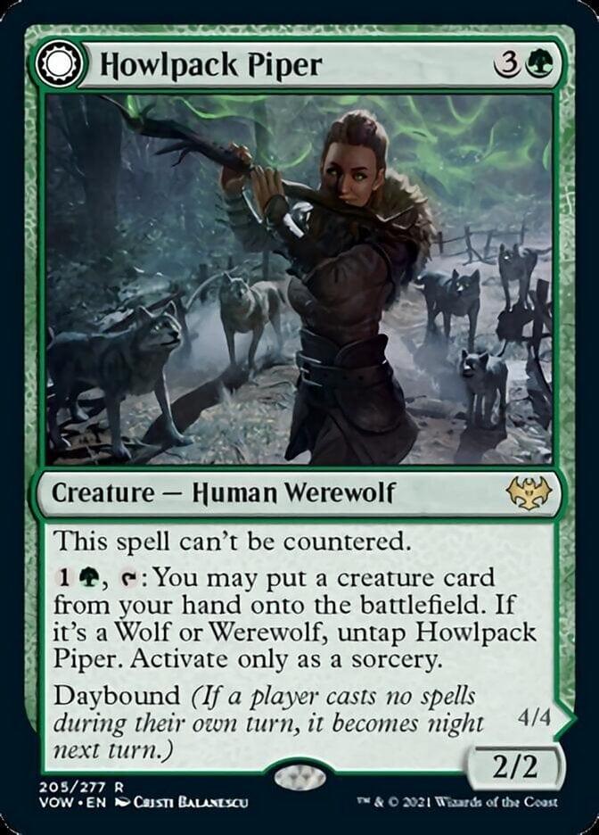 Magic: The Gathering MTG Single Howlpack Piper // Wildsong Howler [Innistrad: Crimson Vow]