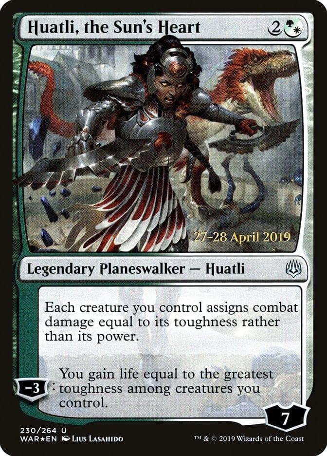Magic: The Gathering MTG Single Huatli, the Sun's Heart  [War of the Spark Prerelease Promos]