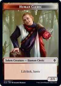 Magic: The Gathering MTG Single Human Cleric // Food (15) Double-sided Token [Throne of Eldraine]