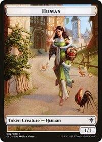 Magic: The Gathering MTG Single Human Double-sided Token (Challenger 2020) [Unique and Miscellaneous Promos]