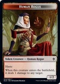 Magic: The Gathering MTG Single Human Rogue // Food (18) Double-sided Token [Throne of Eldraine]