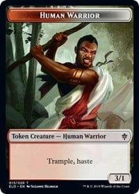 Magic: The Gathering MTG Single Human Warrior // Food (15) Double-sided Token [Throne of Eldraine]