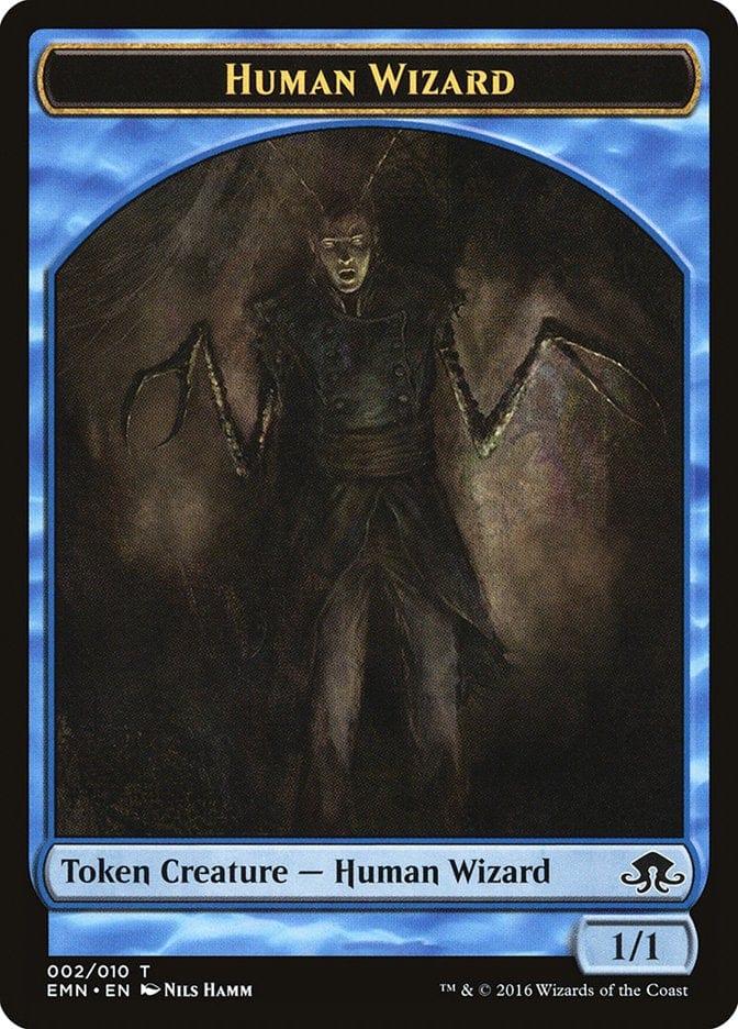 Magic: The Gathering MTG Single Human Wizard [Eldritch Moon Tokens]