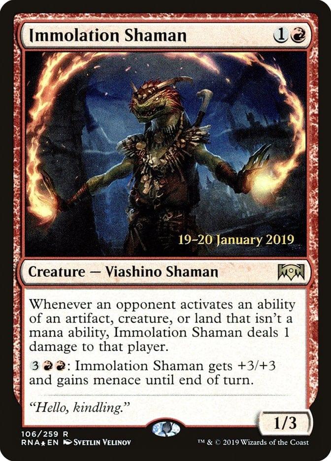 Magic: The Gathering MTG Single Immolation Shaman [Ravnica Allegiance Prerelease Promos]