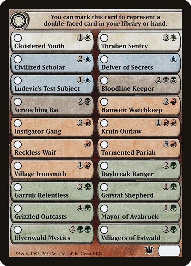 Magic: The Gathering MTG Single Innistrad Checklist [Innistrad Tokens]