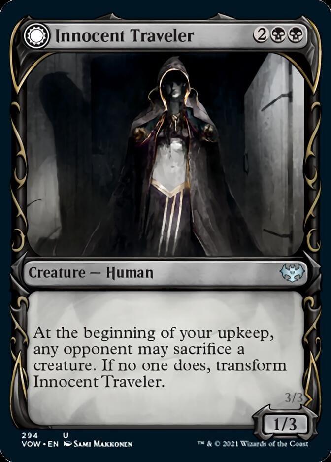 Magic: The Gathering MTG Single Innocent Traveler // Malicious Invader (Showcase Fang Frame) [Innistrad: Crimson Vow]