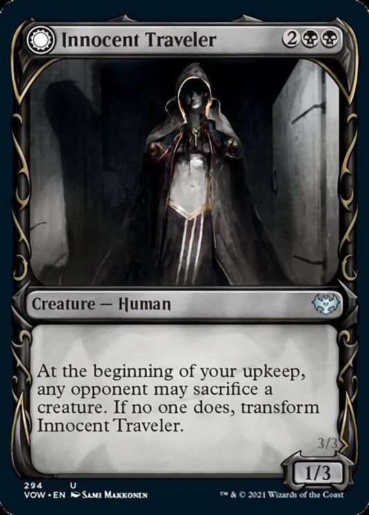 Magic: The Gathering MTG Single Innocent Traveler // Malicious Invader (Showcase Fang Frame) [Innistrad: Crimson Vow]