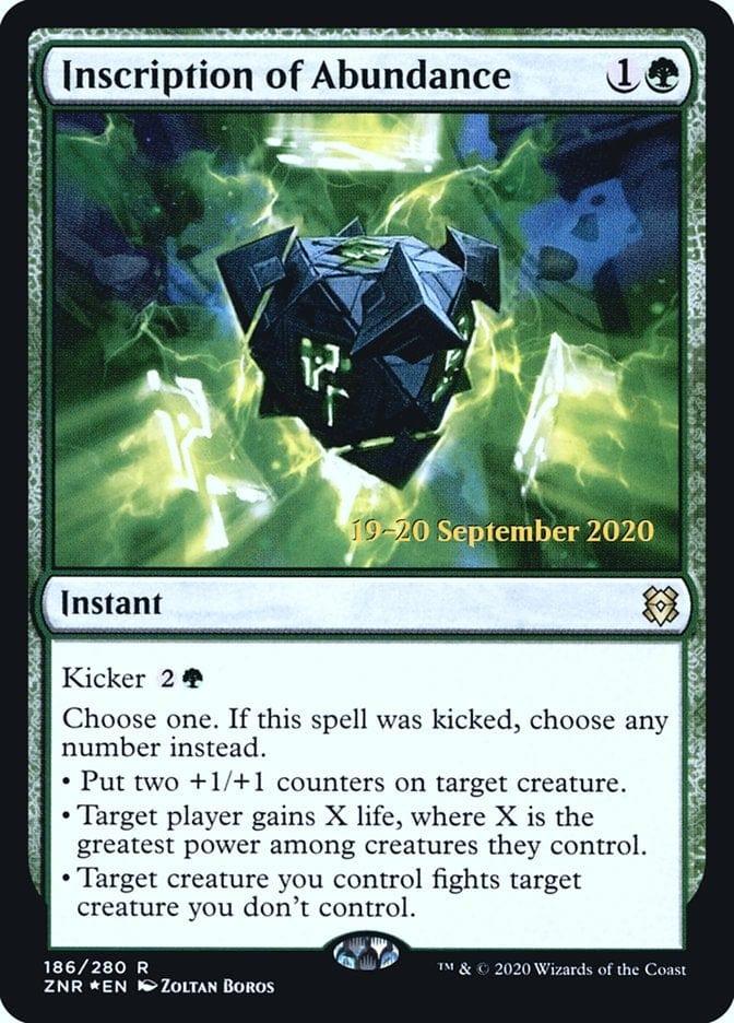 Magic: The Gathering MTG Single Inscription of Abundance [Zendikar Rising Prerelease Promos]