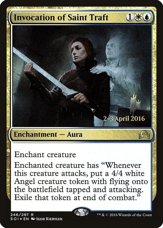 Magic: The Gathering MTG Single Invocation of Saint Traft [Shadows over Innistrad Prerelease Promos]