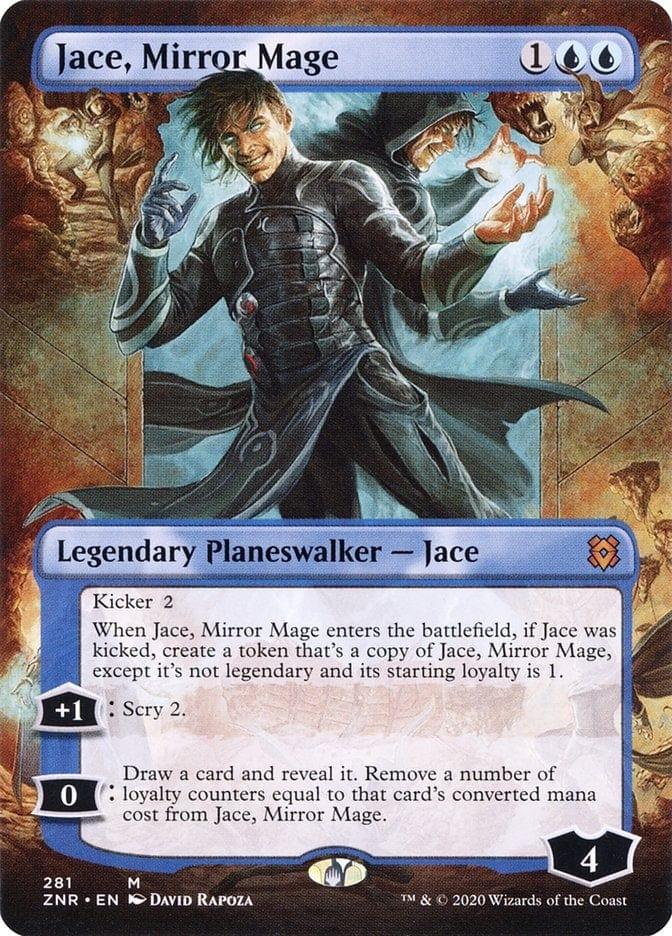 Magic: The Gathering MTG Single Jace, Mirror Mage (Borderless) [Zendikar Rising Extended Art]