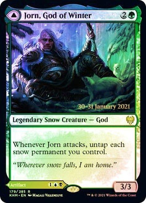 Magic: The Gathering MTG Single Jorn, God of Winter // Kaldring, the Rimestaff   [Kaldheim Prerelease Promos]