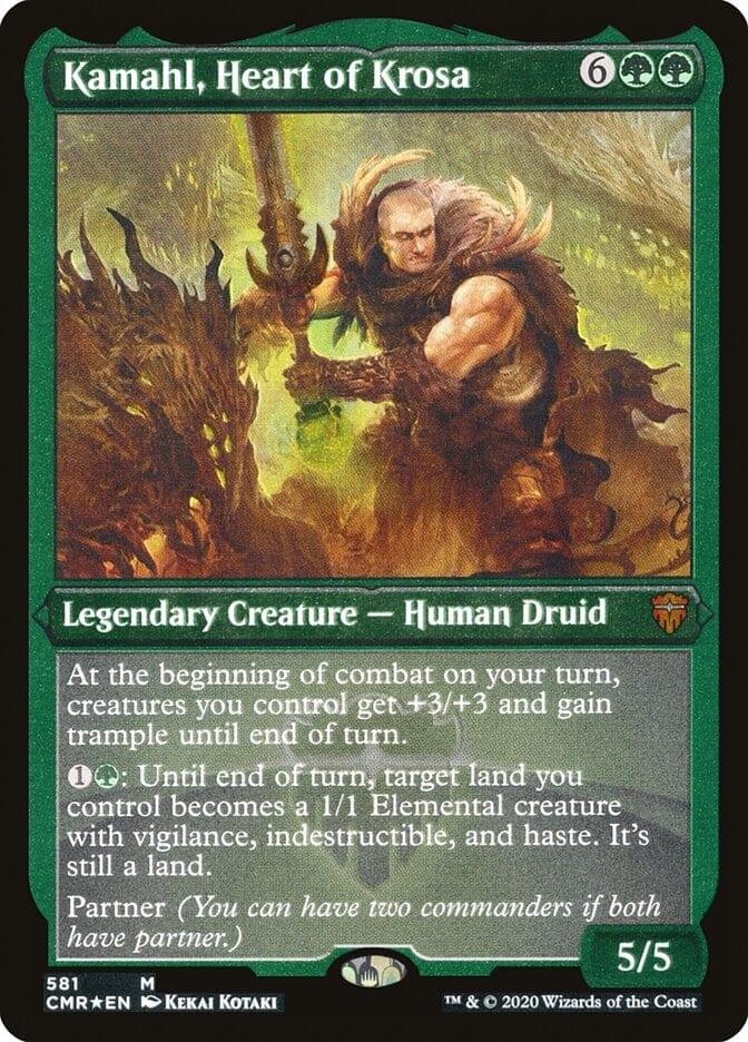 Magic: The Gathering MTG Single Kamahl, Heart of Krosa [Commander Legends Etched]