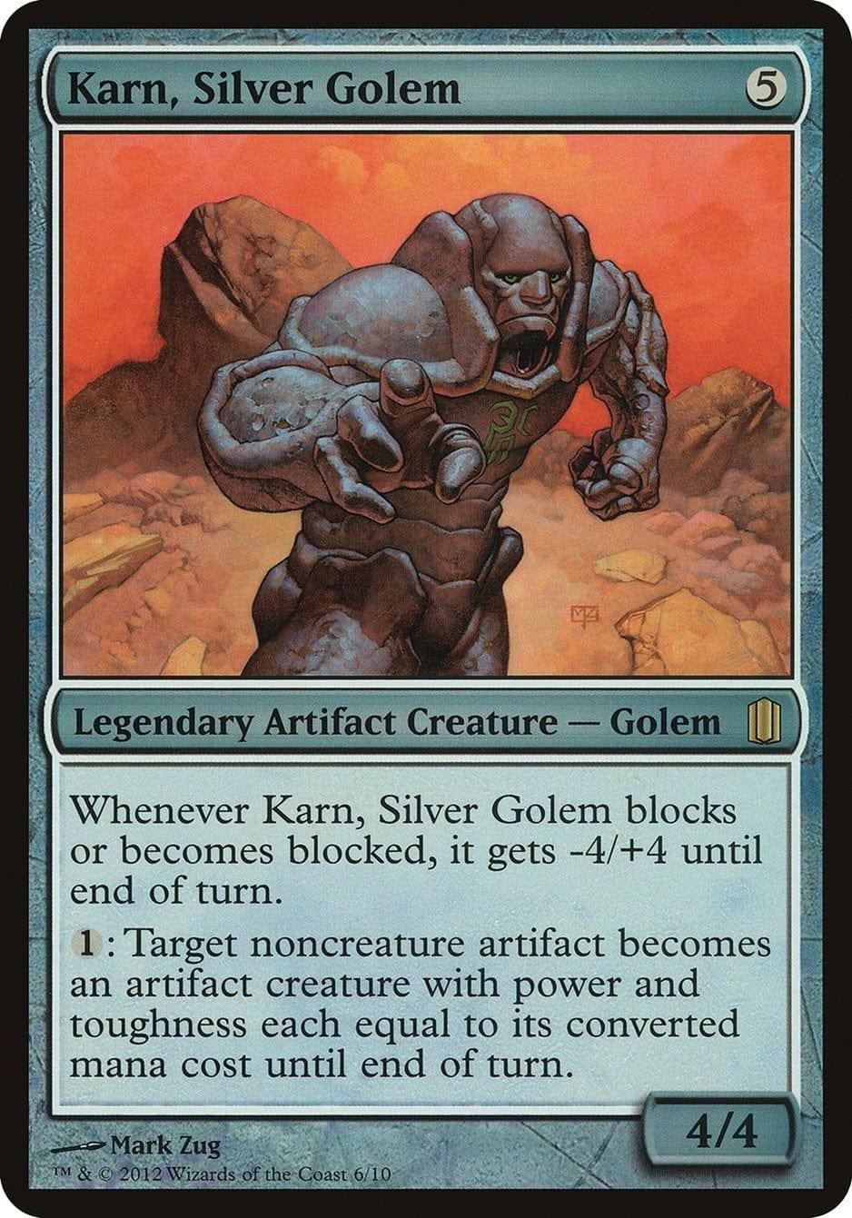 Magic: The Gathering MTG Single Karn, Silver Golem (Oversized) [Commander's Arsenal Oversized]
