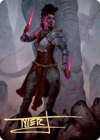 Magic: The Gathering MTG Single Kaya the Inexorable Art Card (Gold-Stamped Signature) [Kaldheim: Art Series]