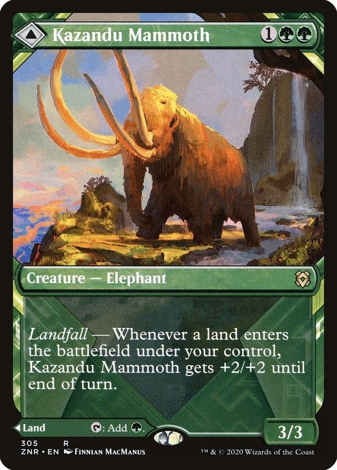 Magic: The Gathering MTG Single Kazandu Mammoth // Kazandu Valley (Showcase) [Zendikar Rising Extended Art]