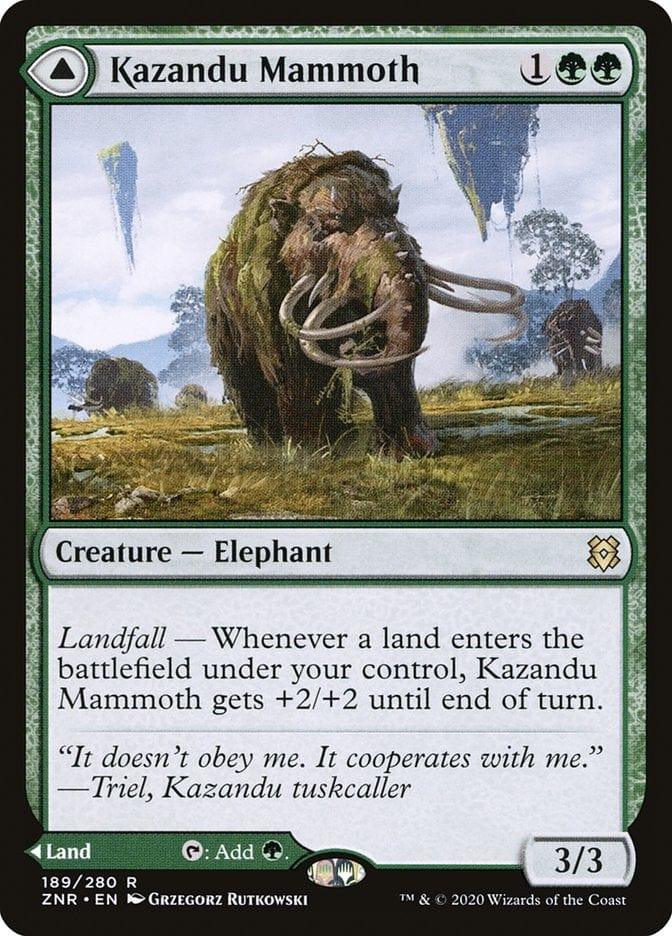 Magic: The Gathering MTG Single Kazandu Mammoth // Kazandu Valley [Zendikar Rising]