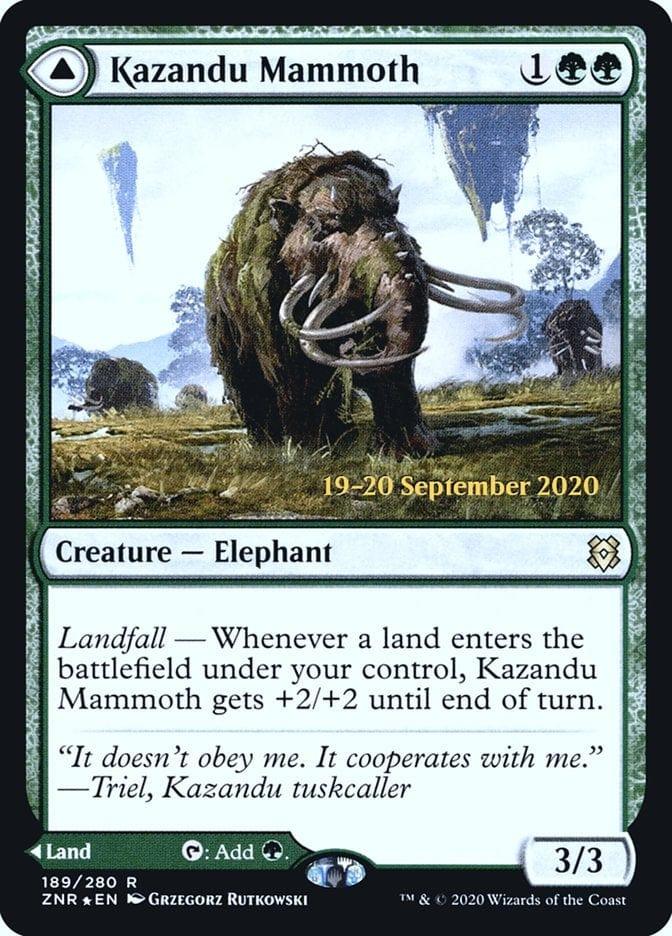 Magic: The Gathering MTG Single Kazandu Mammoth // Kazandu Valley [Zendikar Rising Prerelease Promos]