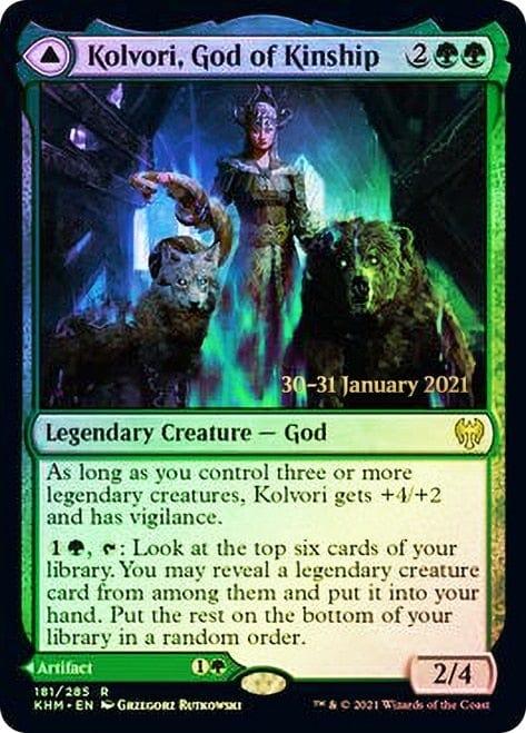 Magic: The Gathering MTG Single Kolvori, God of Kinship // The Ringhart Crest   [Kaldheim Prerelease Promos]