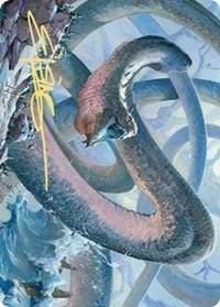 Magic: The Gathering MTG Single Koma, Cosmos Serpent 1 Art Card (Gold-Stamped Signature) [Kaldheim: Art Series]