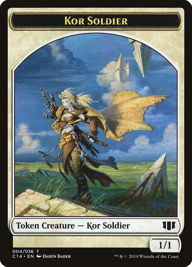 Magic: The Gathering MTG Single Kor Soldier // Pegasus Double-sided Token [Commander 2014 Tokens]