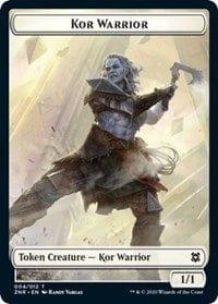 Magic: The Gathering MTG Single Kor Warrior // Plant Double-sided Token [Zendikar Rising]