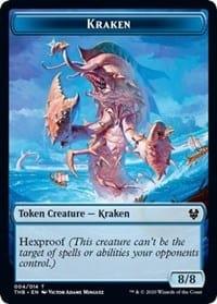 Magic: The Gathering MTG Single Kraken // Satyr Double-sided Token [Theros Beyond Death]