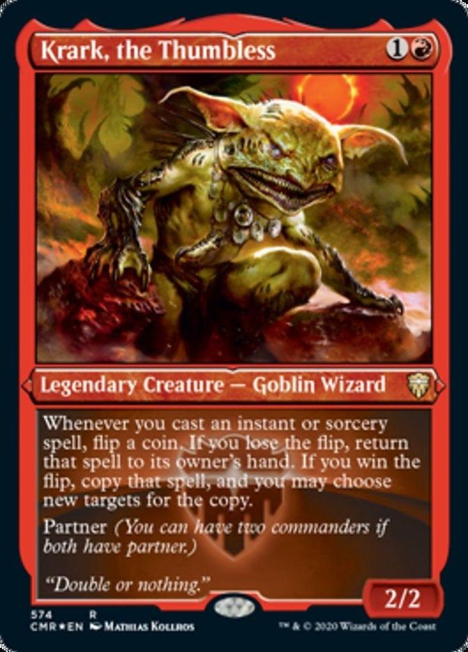 Magic: The Gathering MTG Single Krark, the Thumbless [Commander Legends Etched]