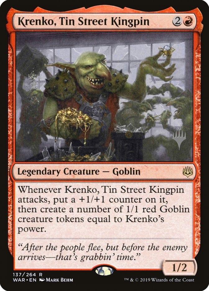 Magic: The Gathering MTG Single Krenko, Tin Street Kingpin (Promo Pack) [War of the Spark Promos]