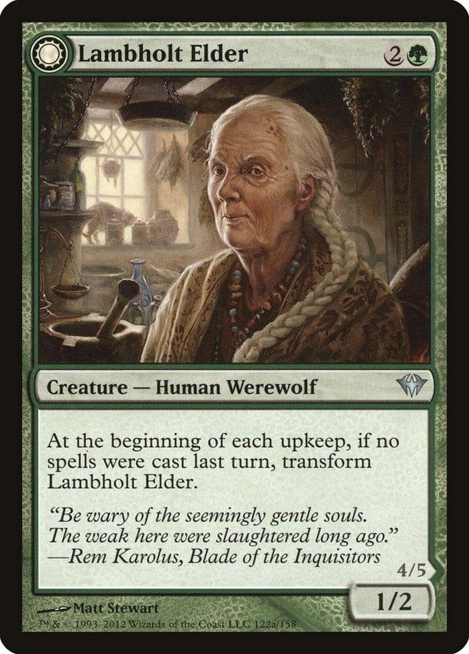 Magic: The Gathering MTG Single Lambholt Elder // Silverpelt Werewolf [Dark Ascension]