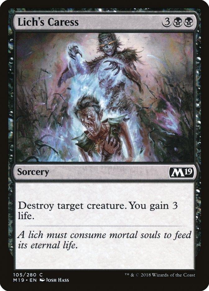 Magic: The Gathering MTG Single Lich's Caress [Core Set 2019]