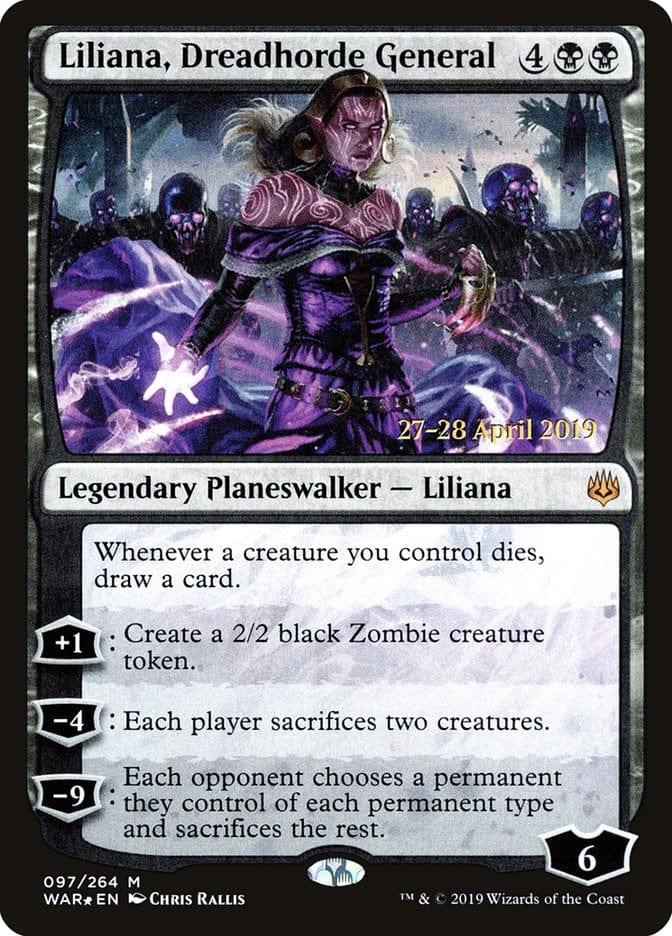 Magic: The Gathering MTG Single Liliana, Dreadhorde General  [War of the Spark Prerelease Promos]