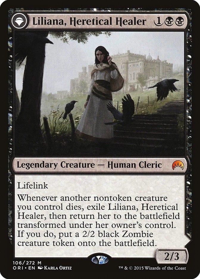 Magic: The Gathering MTG Single Liliana, Heretical Healer // Liliana, Defiant Necromancer [Magic Origins]