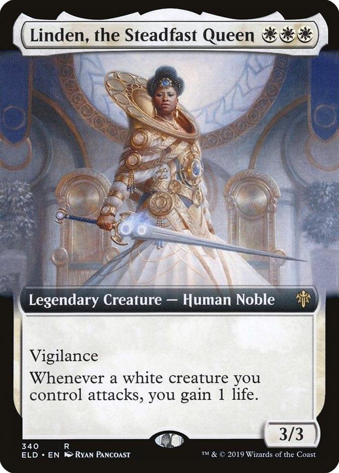 Magic: The Gathering MTG Single Linden, the Steadfast Queen (Extended) [Throne of Eldraine]
