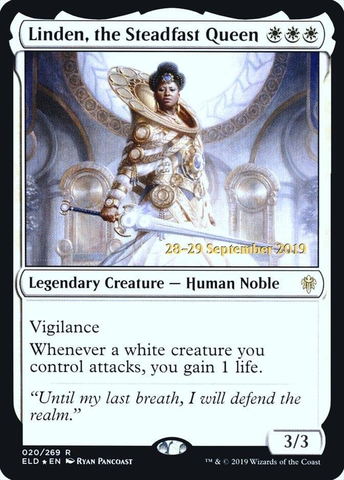 Magic: The Gathering MTG Single Linden, the Steadfast Queen  [Throne of Eldraine Prerelease Promos]
