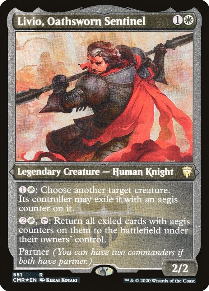 Magic: The Gathering MTG Single Livio, Oathsworn Sentinel [Commander Legends Etched]