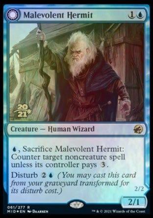 Magic: The Gathering MTG Single Malevolent Hermit // Benevolent Geist [Innistrad: Midnight Hunt Prerelease Promos]