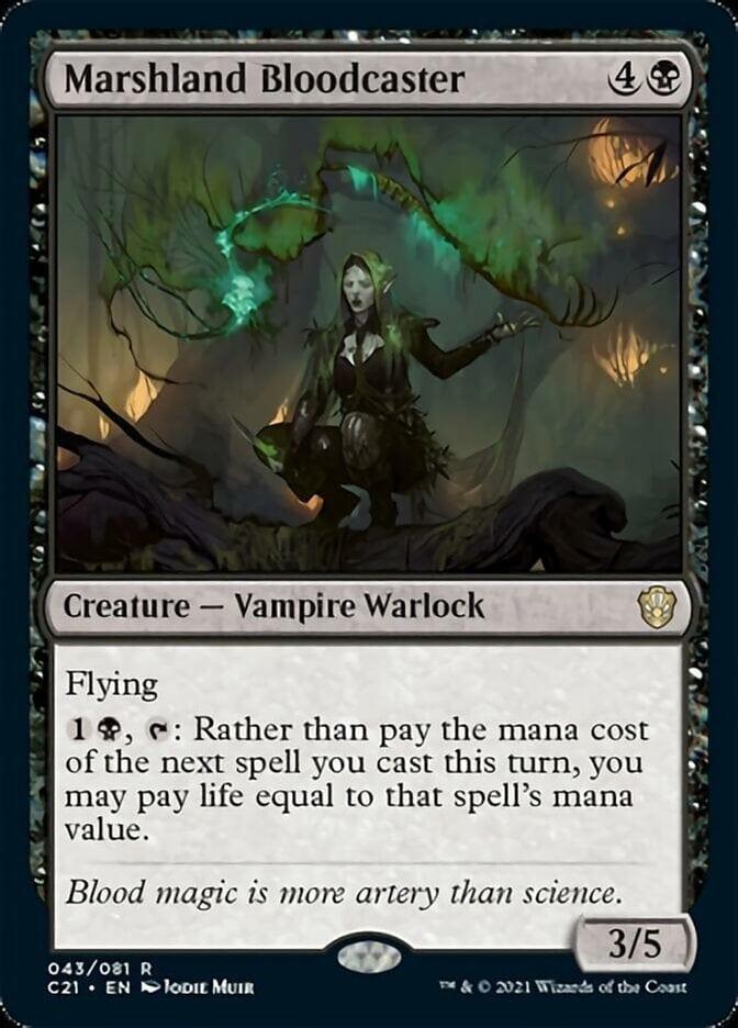 Magic: The Gathering MTG Single Marshland Bloodcaster [Commander 2021]