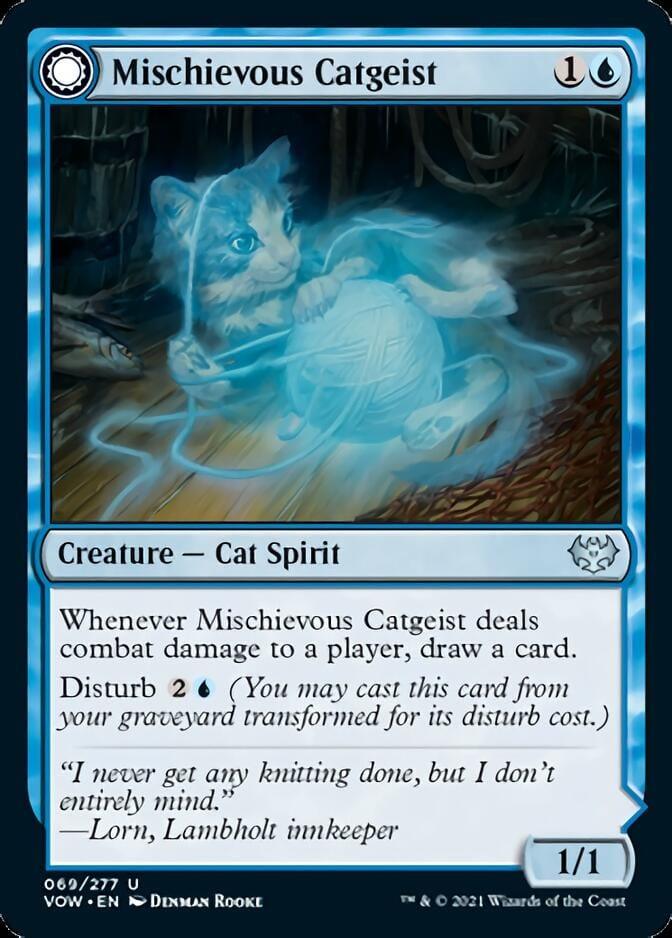 Magic: The Gathering MTG Single Mischievous Catgeist // Catlike Curiosity [Innistrad: Crimson Vow]