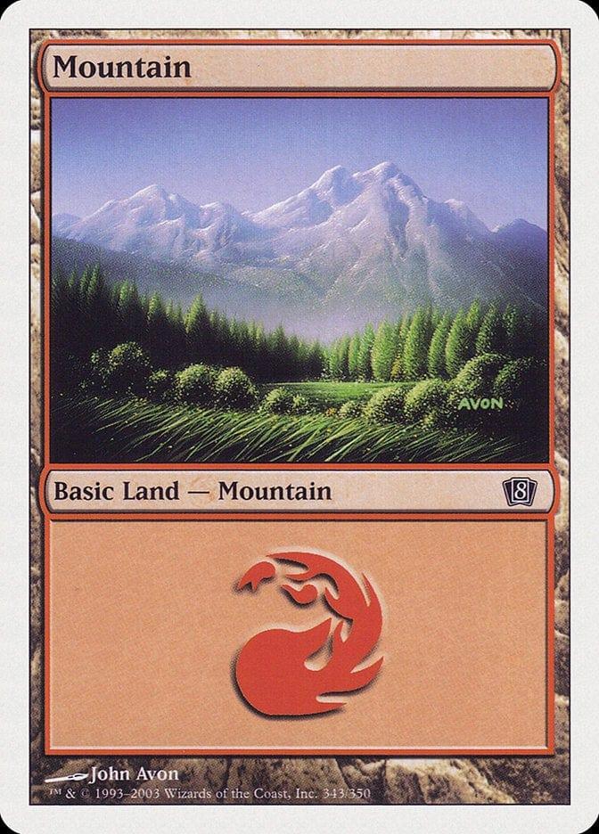 Magic: The Gathering MTG Single Mountain (343) [Eighth Edition]