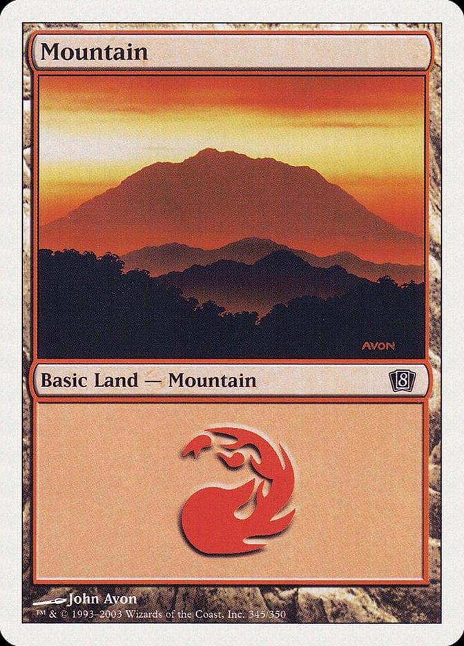Magic: The Gathering MTG Single Mountain (345) [Eighth Edition]