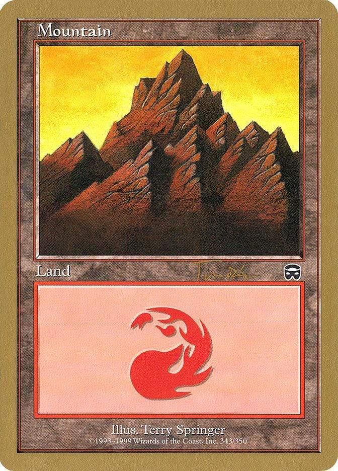 Magic: The Gathering MTG Single Mountain (jt343) (Jan Tomcani) (MMQ) [World Championship Decks 2001]