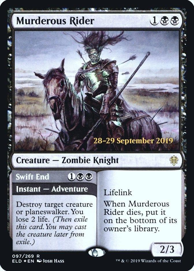 Magic: The Gathering MTG Single Murderous Rider // Swift End  [Throne of Eldraine Prerelease Promos]