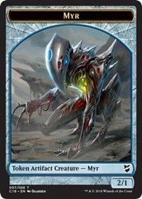 Magic: The Gathering MTG Single Myr (007) // Thopter (008) Double-sided Token [Commander 2018]