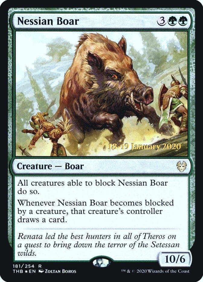 Magic: The Gathering MTG Single Nessian Boar [Theros Beyond Death Prerelease Promos]