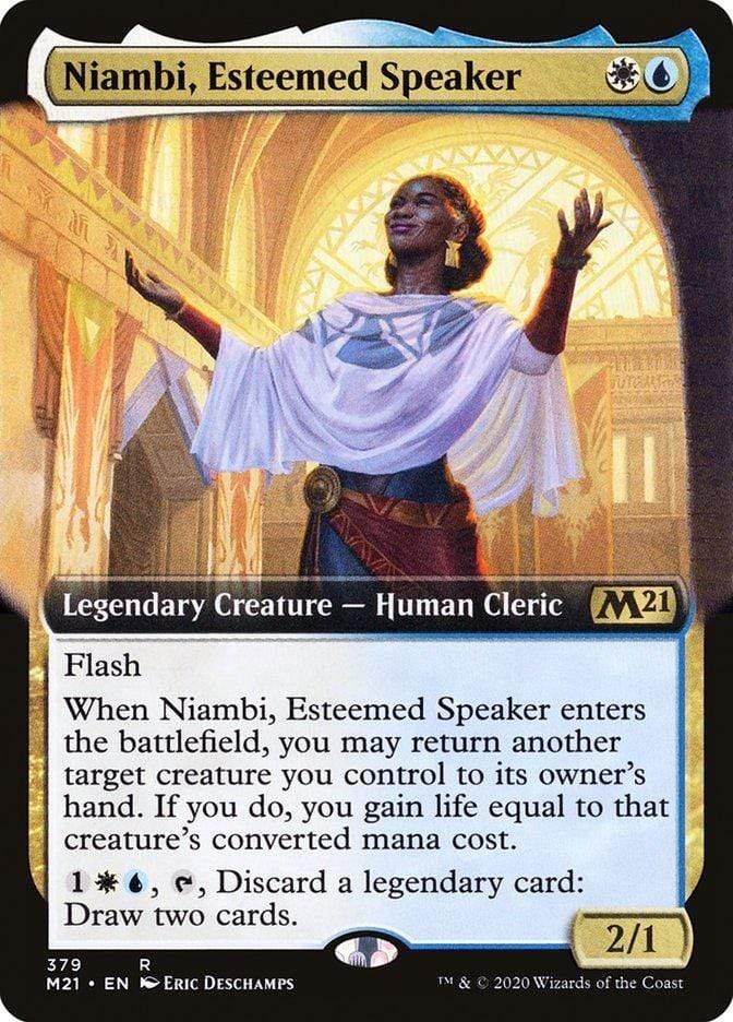 Magic: The Gathering MTG Single Niambi, Esteemed Speaker (Extended) [Core Set 2021]