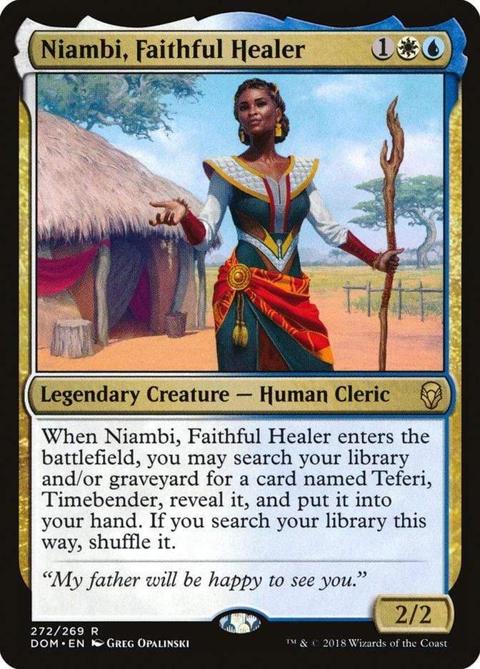 Magic: The Gathering MTG Single Niambi, Faithful Healer [Dominaria]